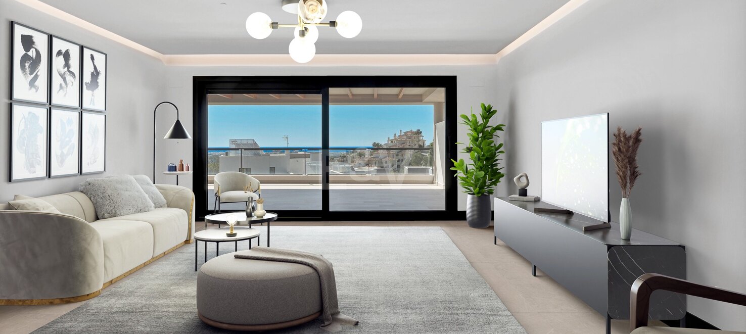 Luxury brand new apartment in Nueva Andalucia with open sea views