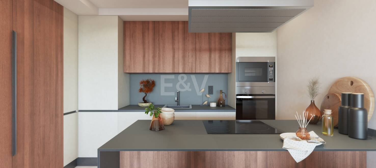 Elégant nouvel appartement de construction avec terrasse, piscine & amp; promenade à la plage