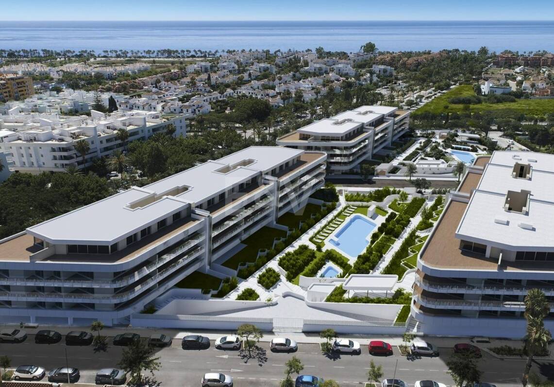 Elégant nouvel appartement de construction avec terrasse, piscine & amp; promenade à la plage