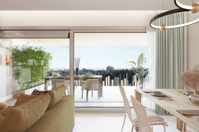 Elegant New Build Lägenhet med Terrace, Pool & Walk-to-Beach bekvämlighet