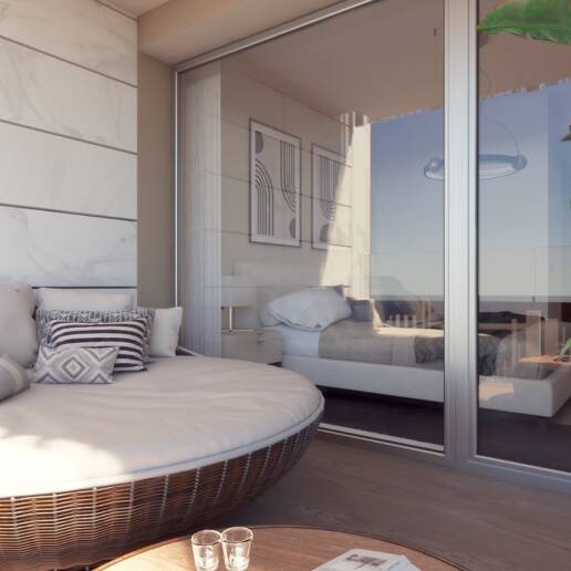 Elégant nouvel appartement de construction avec terrasse, piscine & amp; promenade à la plage