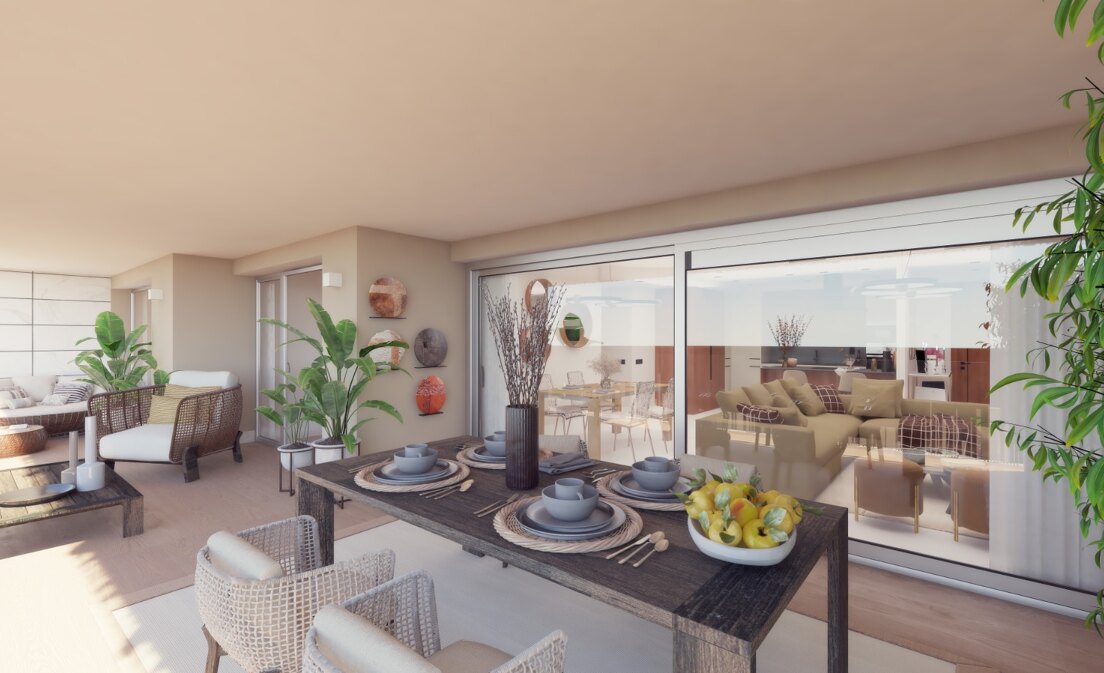 Elegant New Build Apartment with Terrace, Pool & Walk-to-Beach Convenience