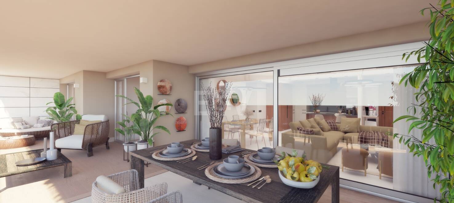 Elégant nouvel appartement de construction avec terrasse, piscine & amp; promenade à la plage