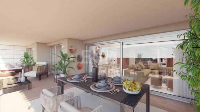 Elegant New Build Lägenhet med Terrace, Pool & Walk-to-Beach bekvämlighet