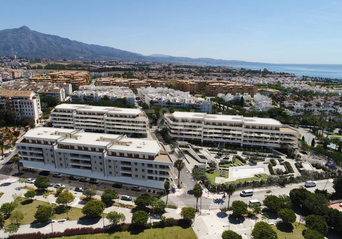 Elégant nouvel appartement de construction avec terrasse, piscine & amp; promenade à la plage