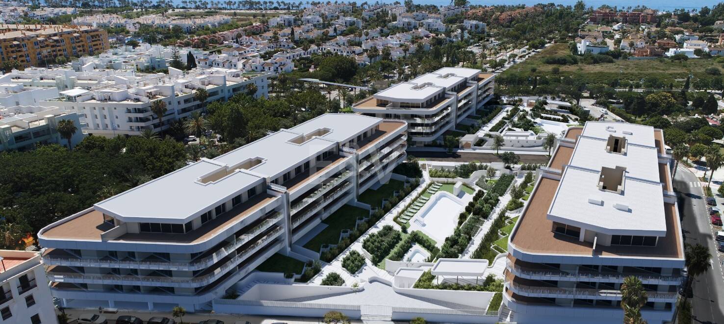 Elégant nouvel appartement de construction avec terrasse, piscine & amp; promenade à la plage