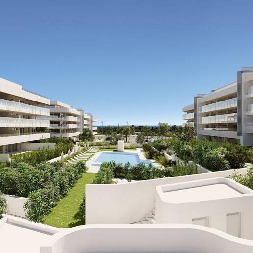 Elégant nouvel appartement de construction avec terrasse, piscine & amp; promenade à la plage