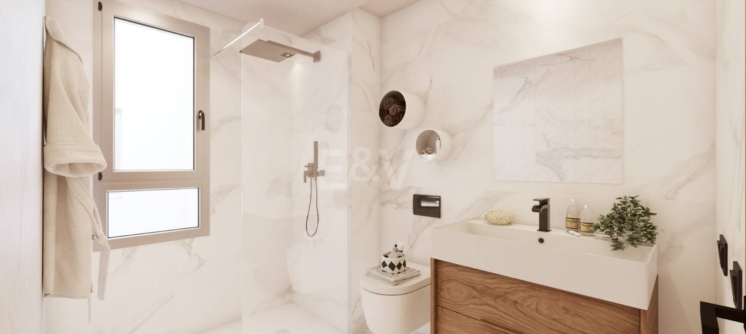 Elégant nouvel appartement de construction avec terrasse, piscine & amp; promenade à la plage