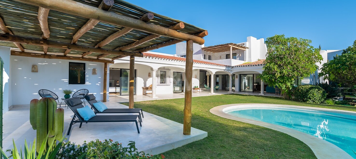 Magnificent Andalusian-Cortijo Style Villa Just Steps from the Beach in Prestigious Guadalmina.