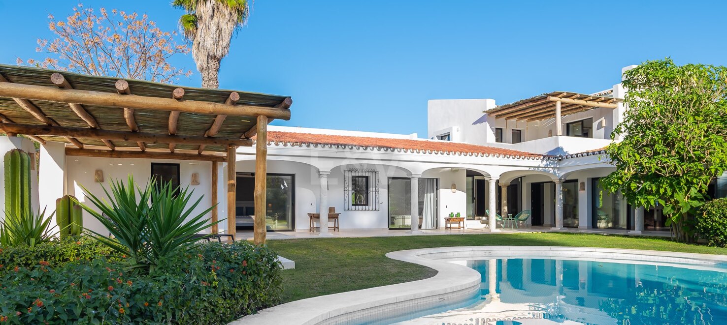 Magnificent Andalusian-Cortijo Style Villa Just Steps from the Beach in Prestigious Guadalmina.