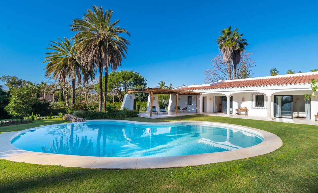 Magnificent Andalusian-Cortijo Style Villa Just Steps from the Beach in Prestigious Guadalmina.