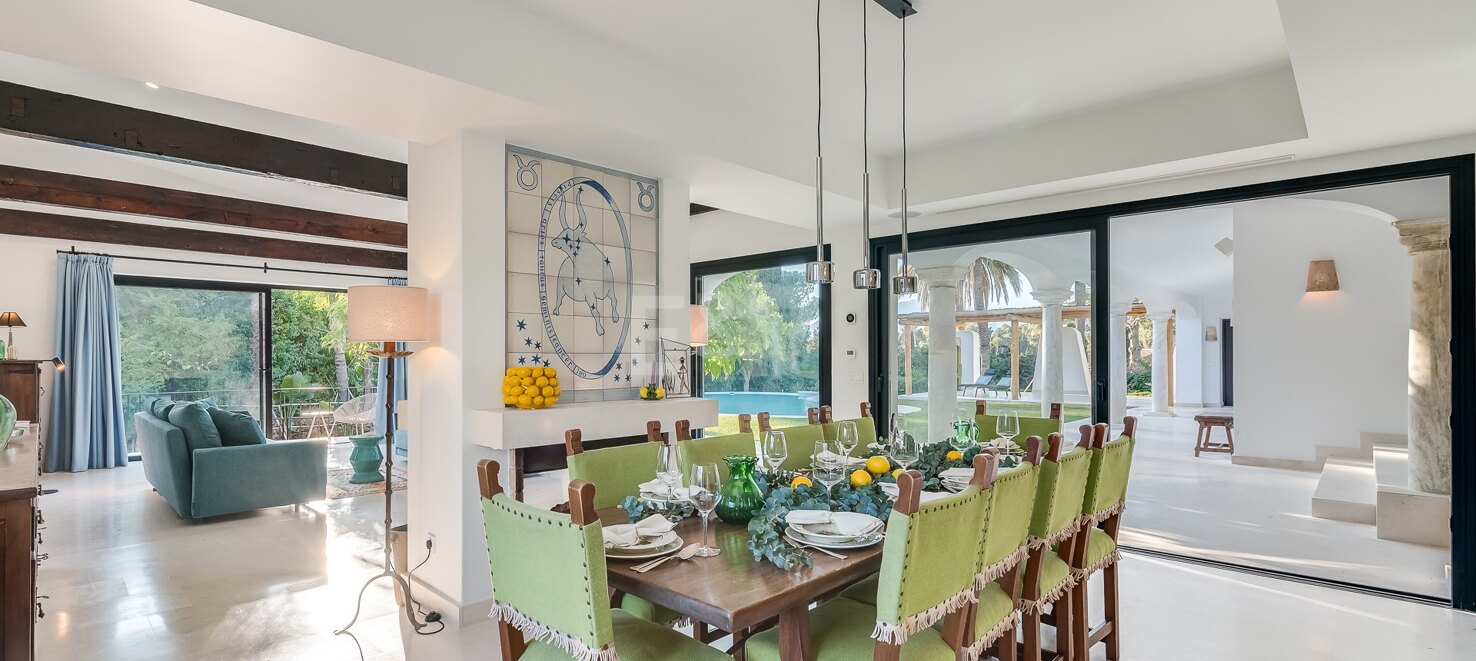 Magnificent Andalusian-Cortijo Style Villa Just Steps from the Beach in Prestigious Guadalmina.