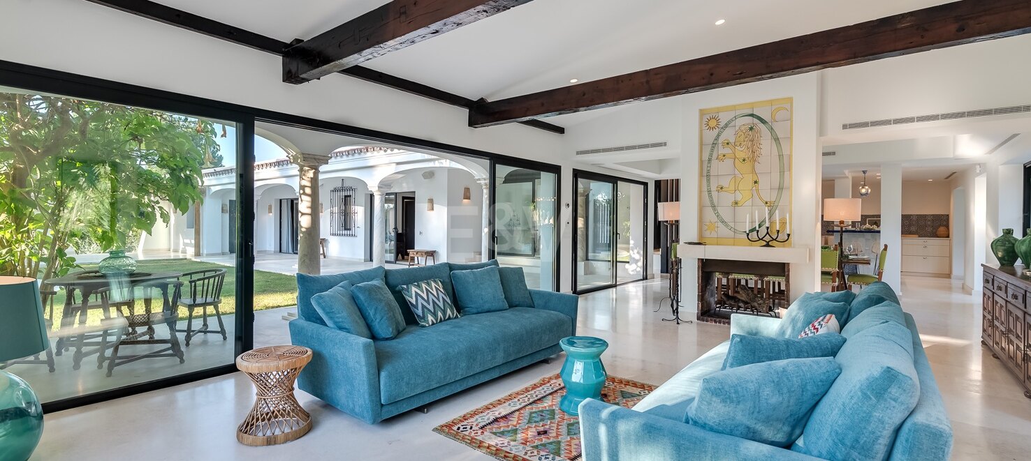 Magnificent Andalusian-Cortijo Style Villa Just Steps from the Beach in Prestigious Guadalmina.