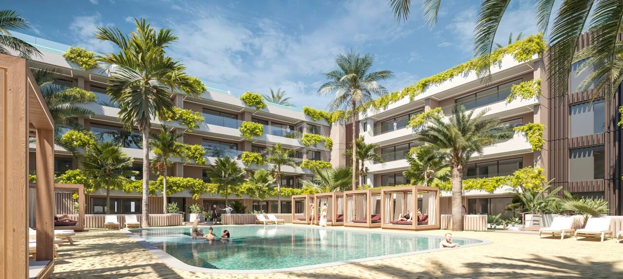 Casa en planta baja con oasis privado de estilo tropical