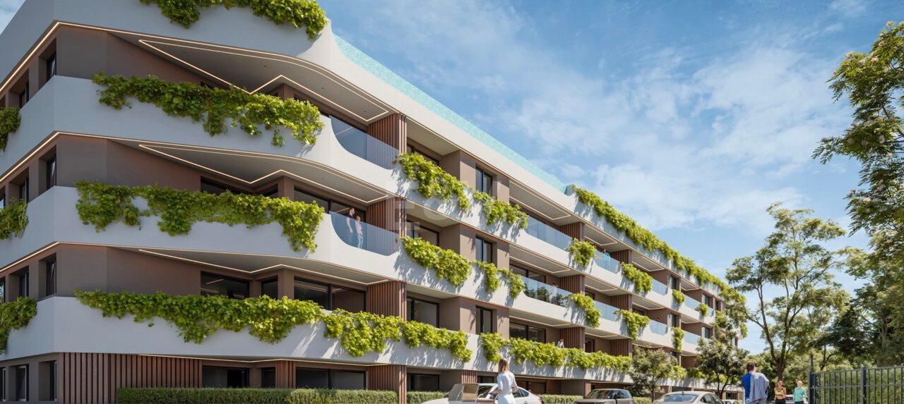 Casa en planta baja con oasis privado de estilo tropical