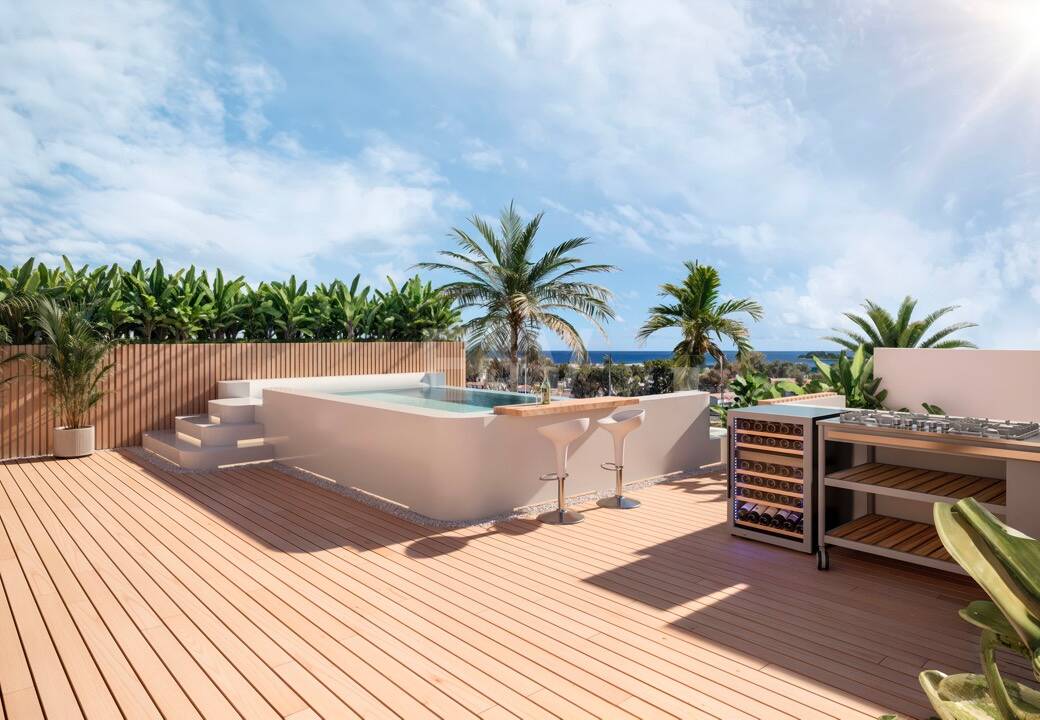 Appartement élégant avec piscines intérieures et extérieures, spa et salle de gym