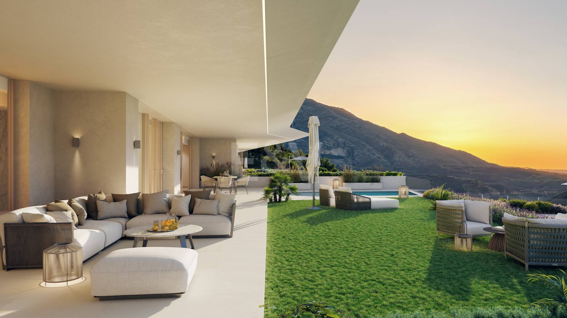 Samtida komfort och ljusfylld designer lägenhet med Sea Views