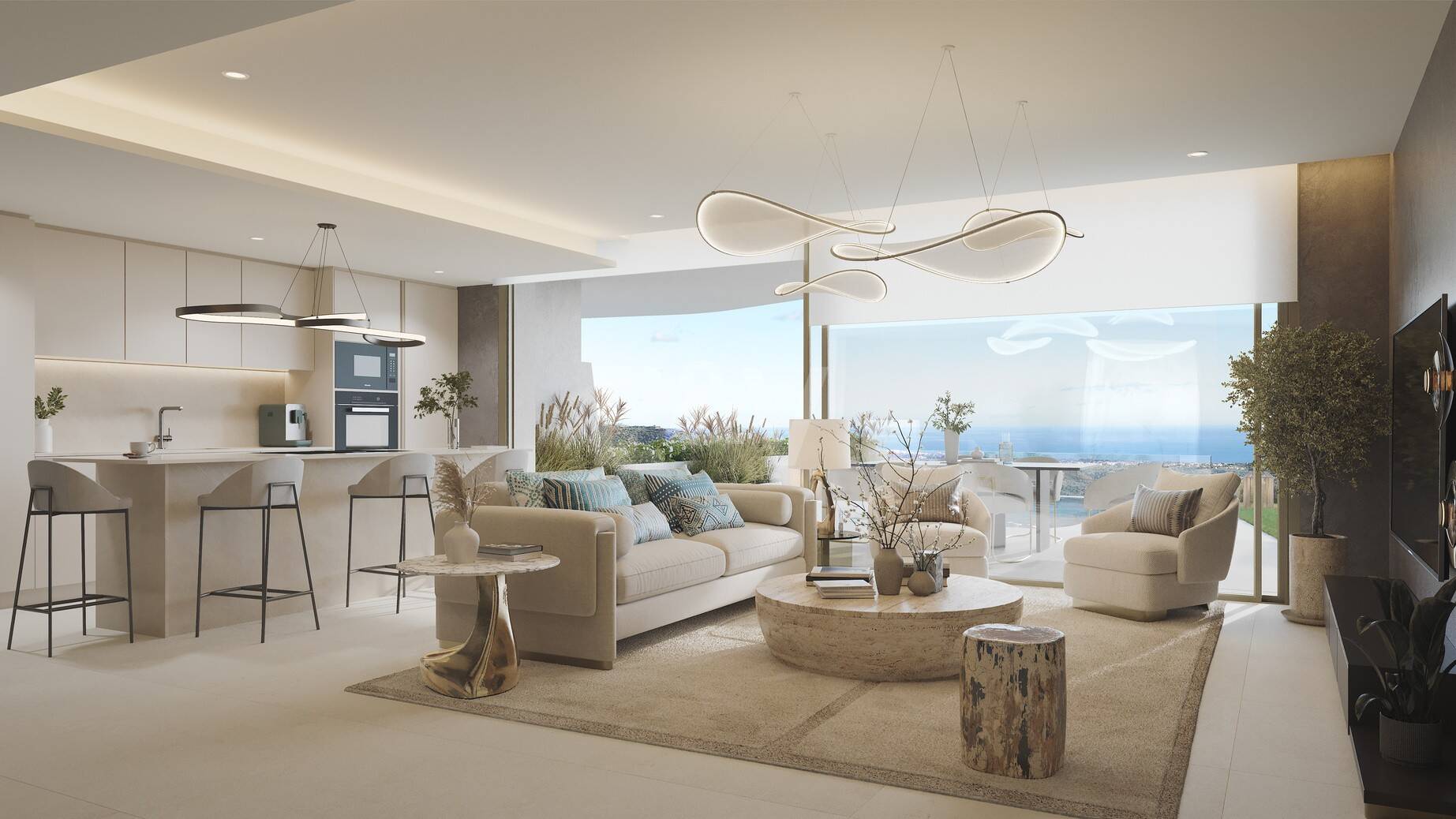 Contemporary Comfort and Light-Filled Designer apartment with Sea Views