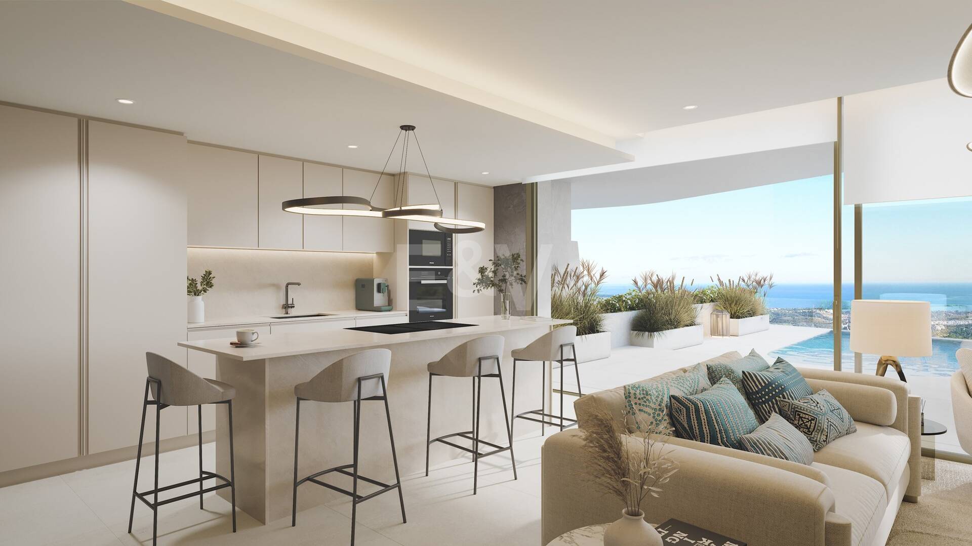 Panoramiczny penthouse z prywatnym basenem i widokiem na morze