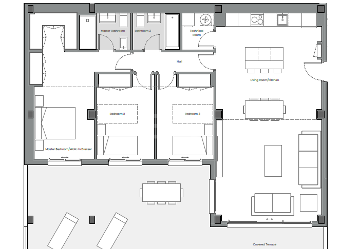 Apartamento sobre plano con vistas al mar en Altos de Los Monteros