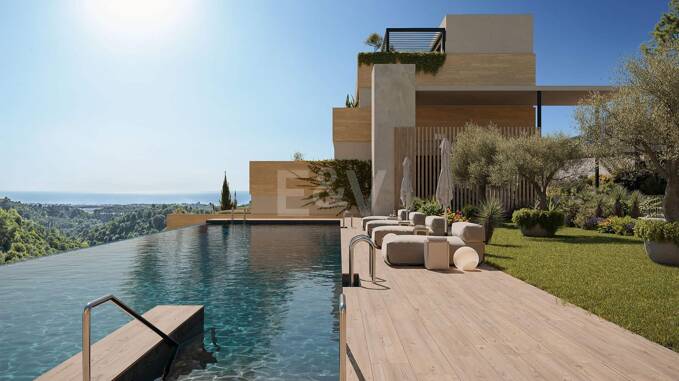 Apartamento sobre plano con vistas al mar en Altos de Los Monteros