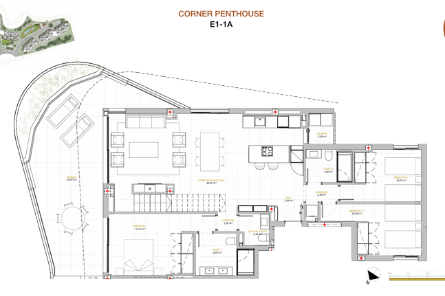 Spacieux duplex penthouse dans une communauté sécurisée avec des équipements de complexe hôtelier 5 étoiles
