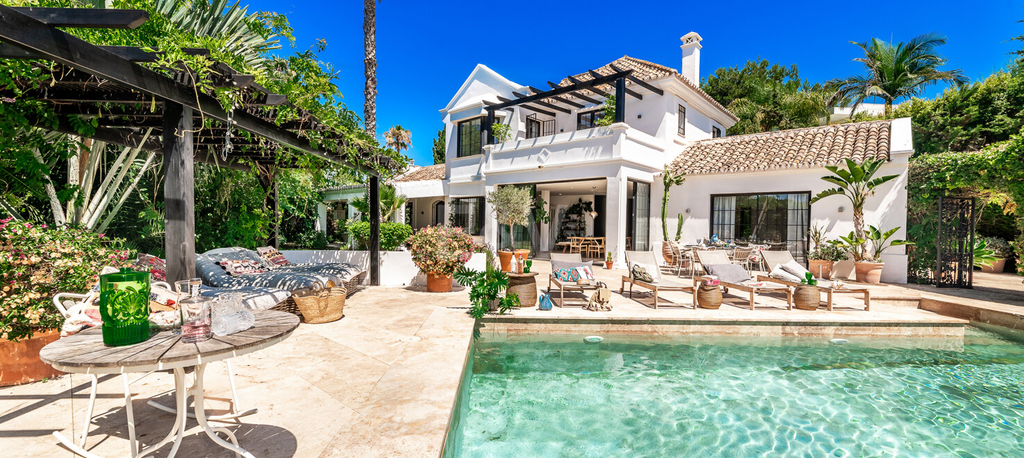 Boho Style Andalusian Villa steg till stranden i Marbesa