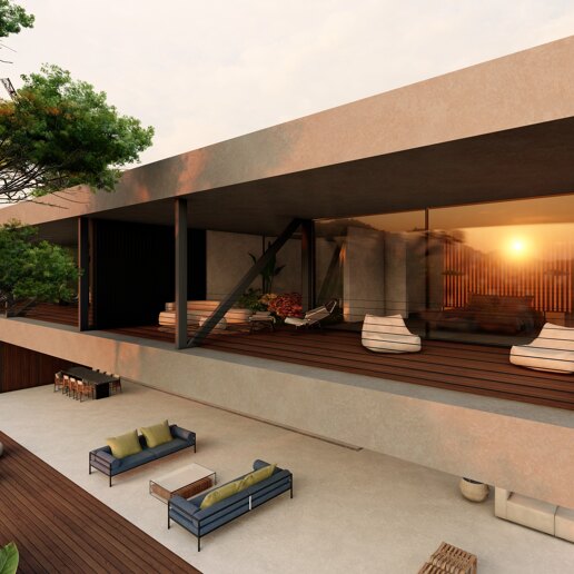Moderne Avantgarde-Design-Villa im Einklang mit der Natur