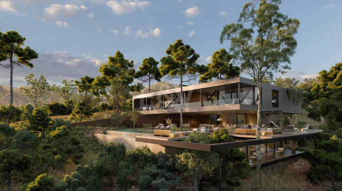 Villa de diseño moderno vanguardista en armonía con la naturaleza