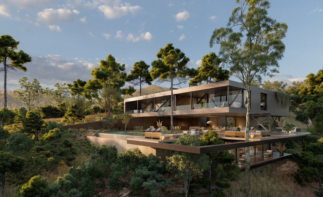 Villa moderne de design Avant-Garde en harmonie avec la nature