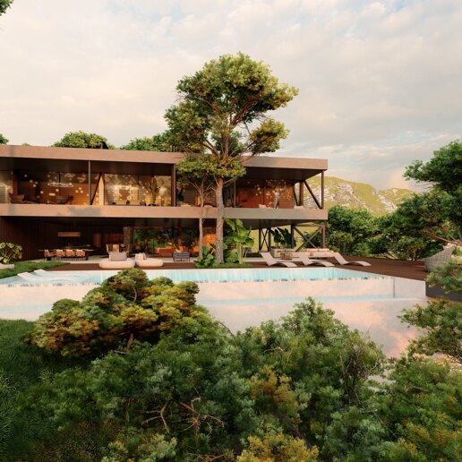 Moderne Avantgarde-Design-Villa im Einklang mit der Natur
