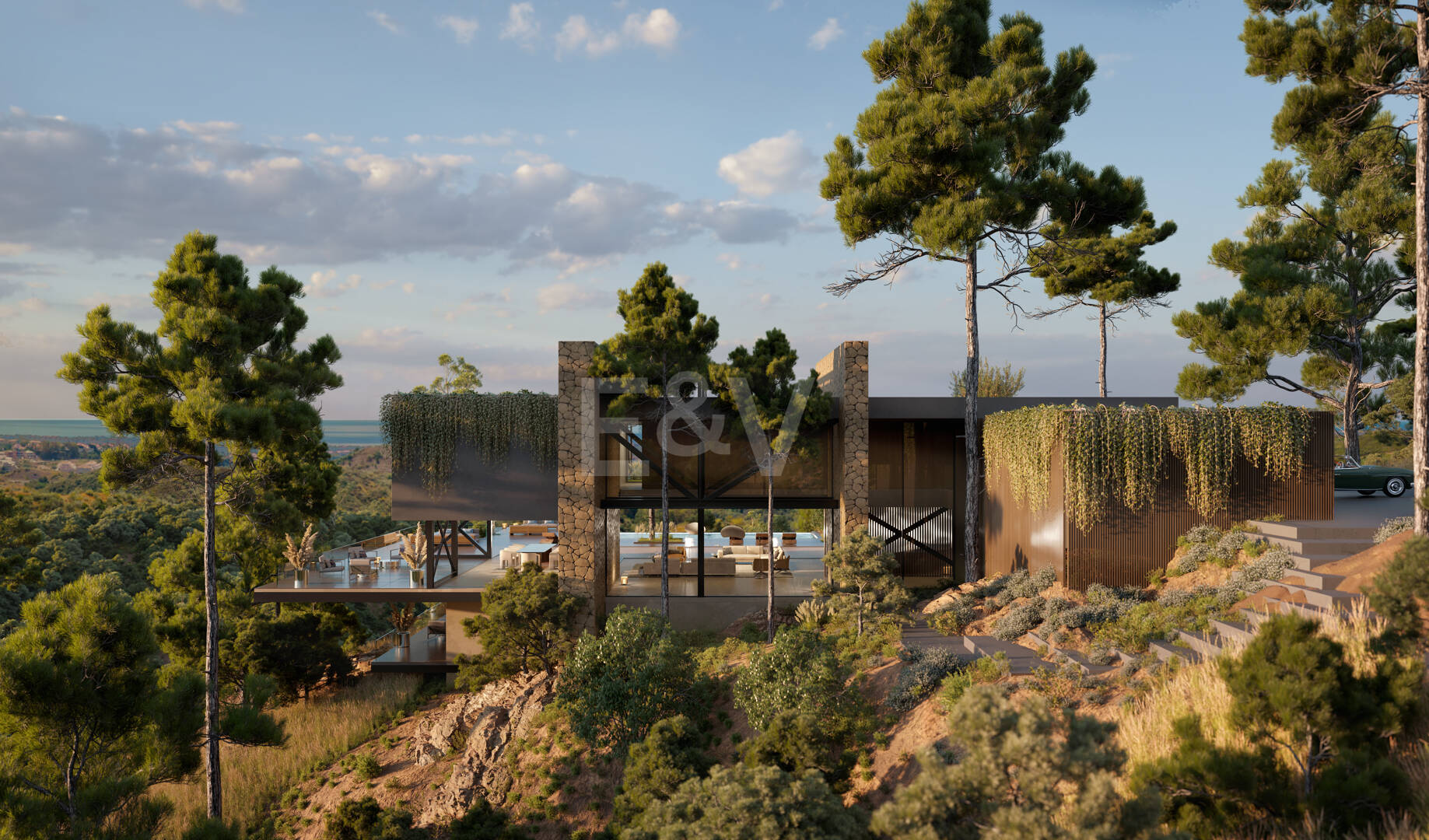 Modern Avant-Garde design Villa i harmoni med naturen