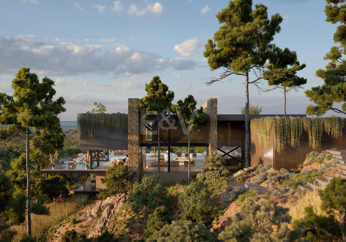 Moderne Avantgarde-Design-Villa im Einklang mit der Natur