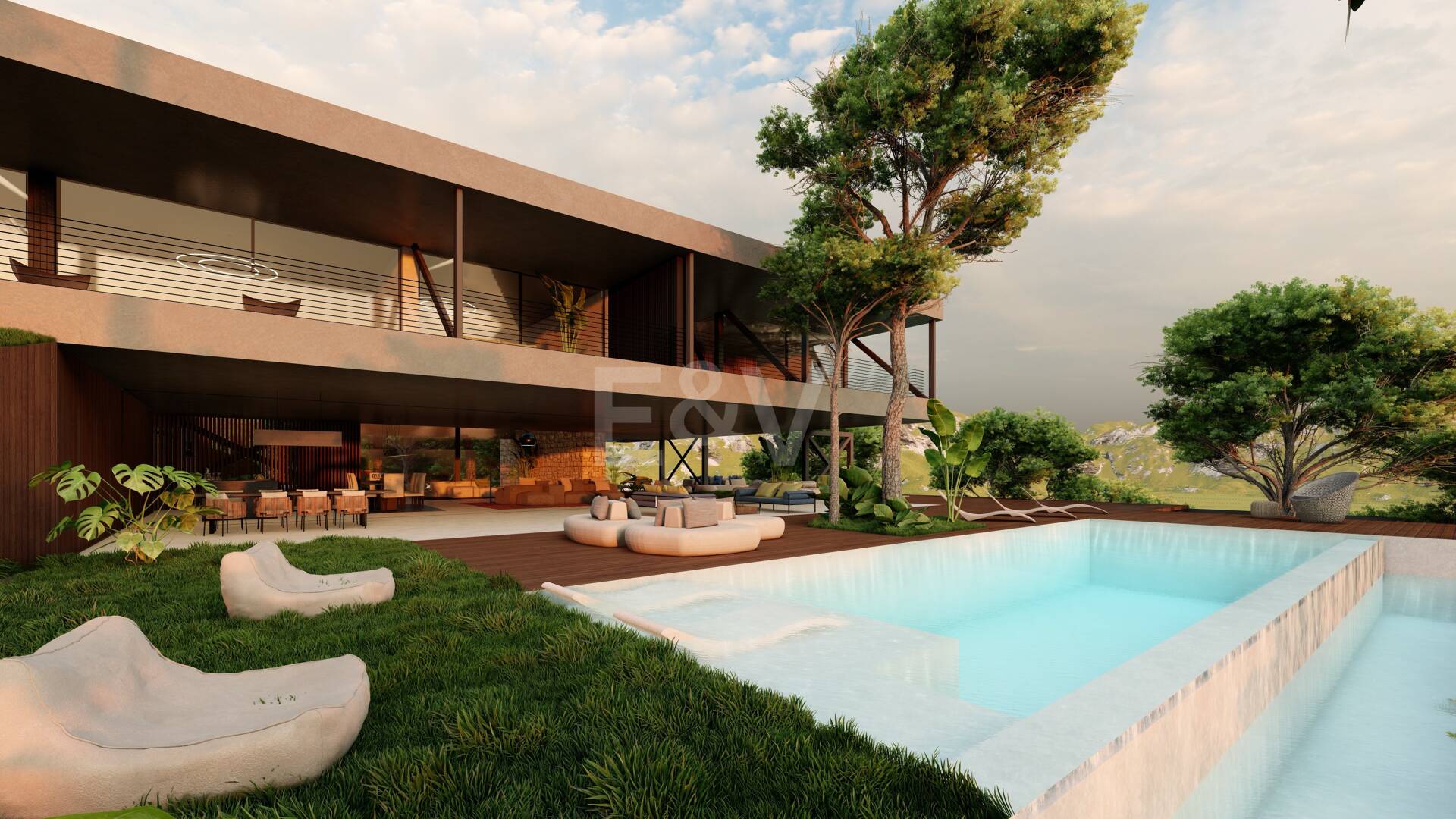 Nowoczesne Avant- Garde design Villa w Harmony z naturą