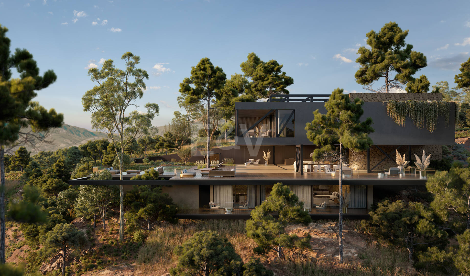 Modern Avant-Garde design Villa i harmoni med naturen