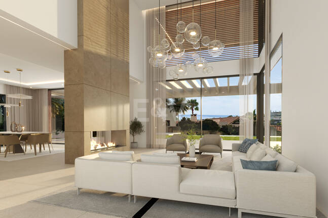 Modern villa projekt med panoramautsikt