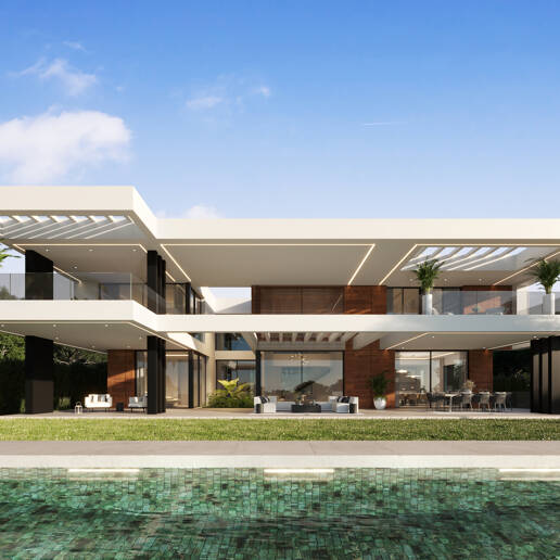 Modern villa projekt med panoramautsikt