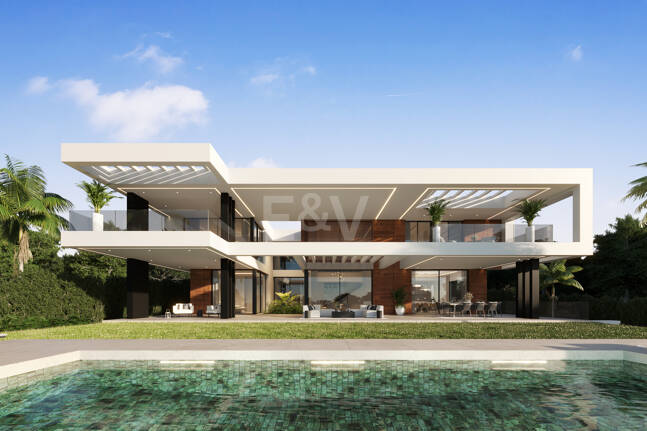 Modern villa projekt med panoramautsikt
