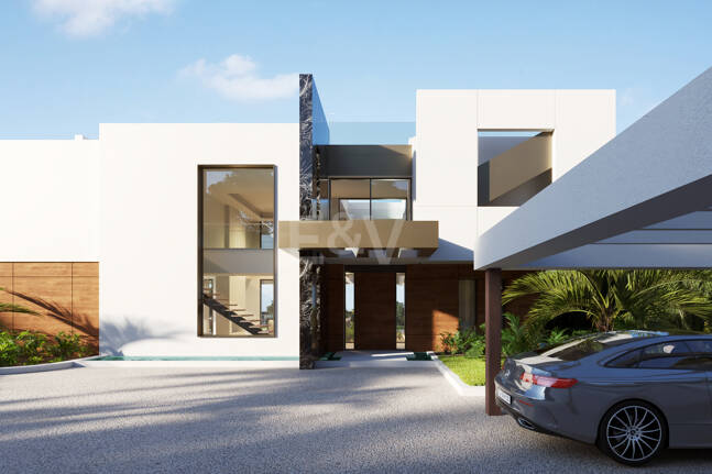 Modern villa projekt med panoramautsikt