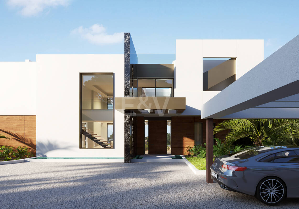 Modern villa projekt med panoramautsikt