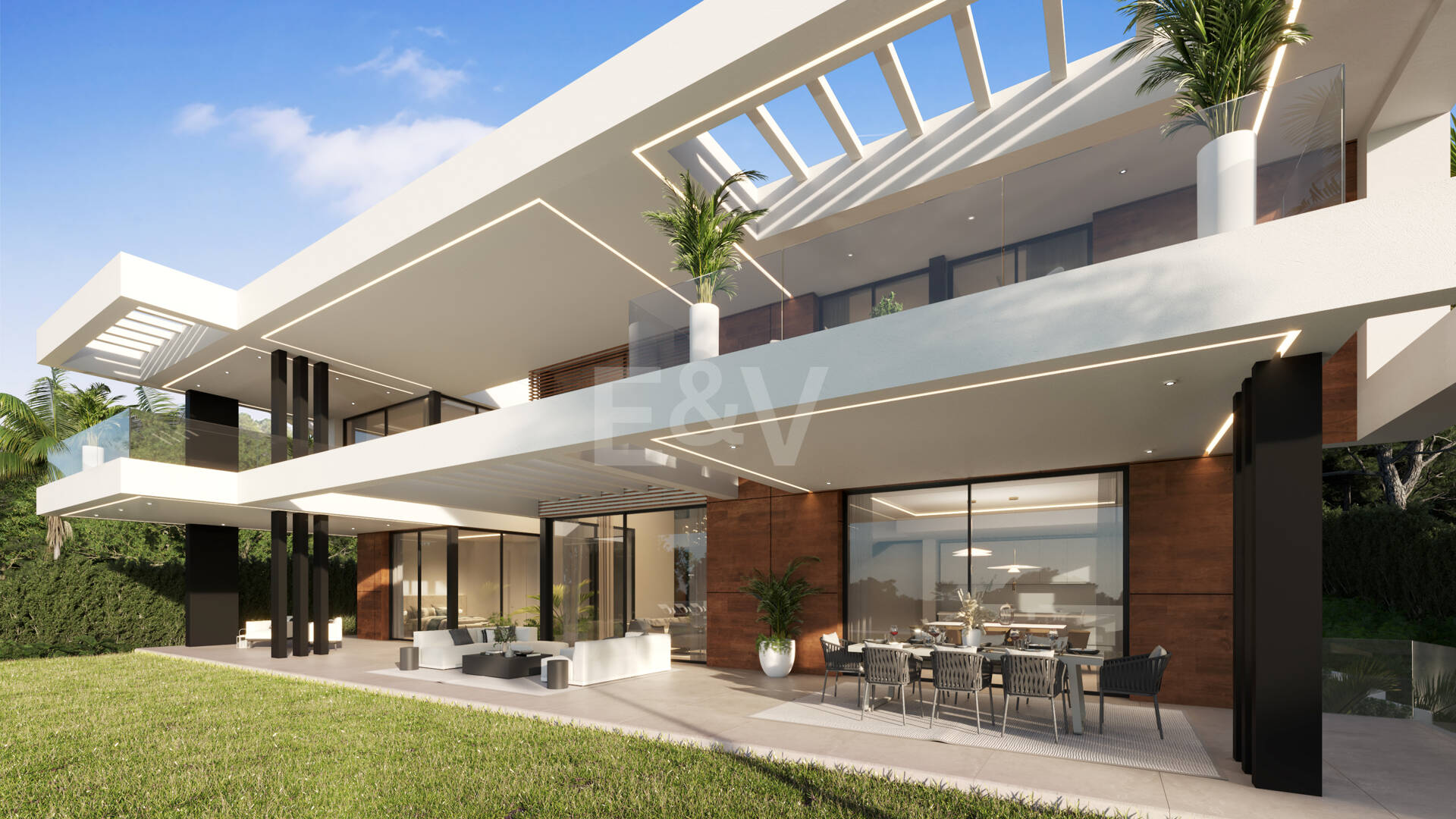 Modern villa projekt med panoramautsikt