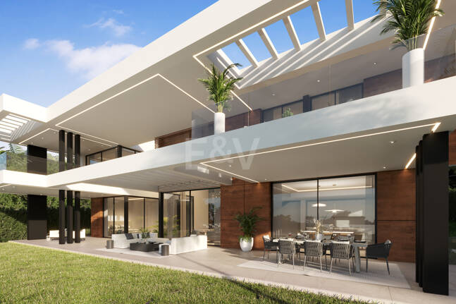 Modern villa projekt med panoramautsikt