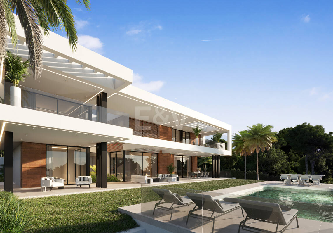 Modern villa projekt med panoramautsikt