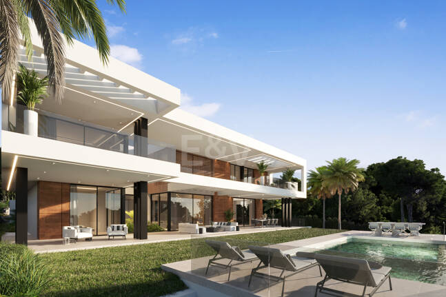 Modern villa projekt med panoramautsikt