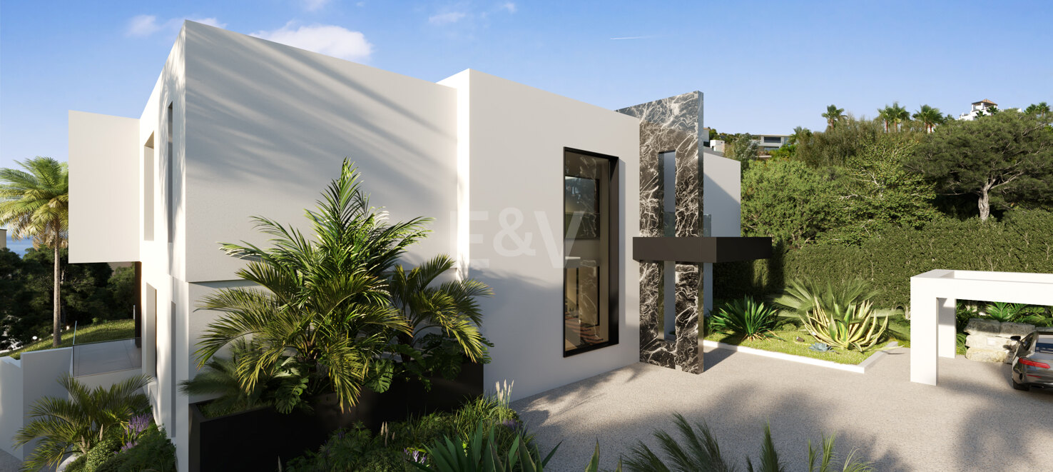 Proyecto de villa moderna con vistas panorámicas