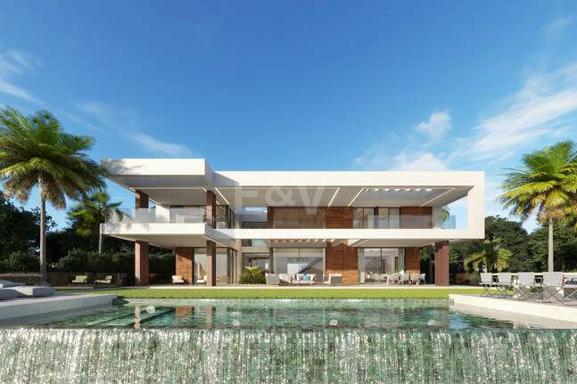 Modern villa projekt med panoramautsikt