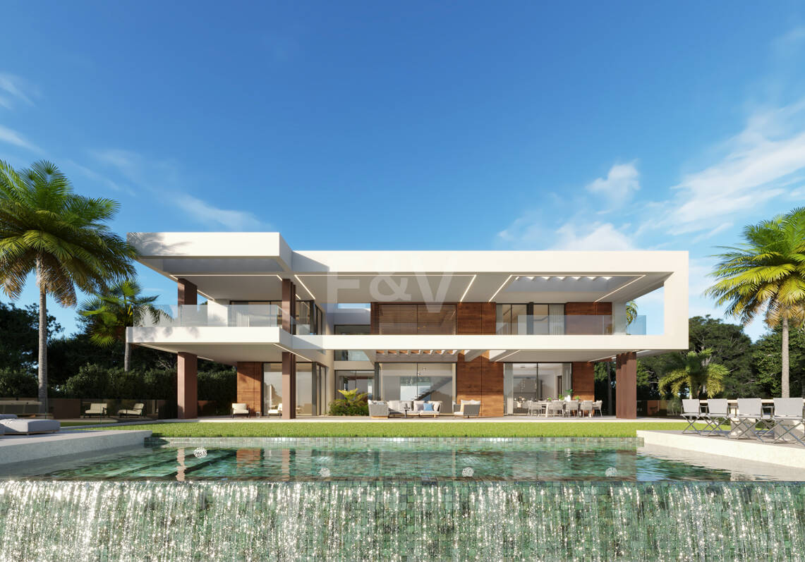 Modern villa projekt med panoramautsikt