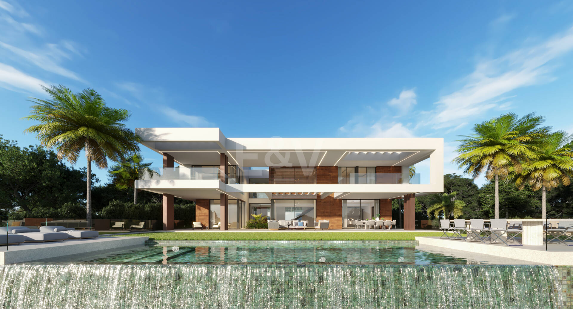 Modern villa projekt med panoramautsikt