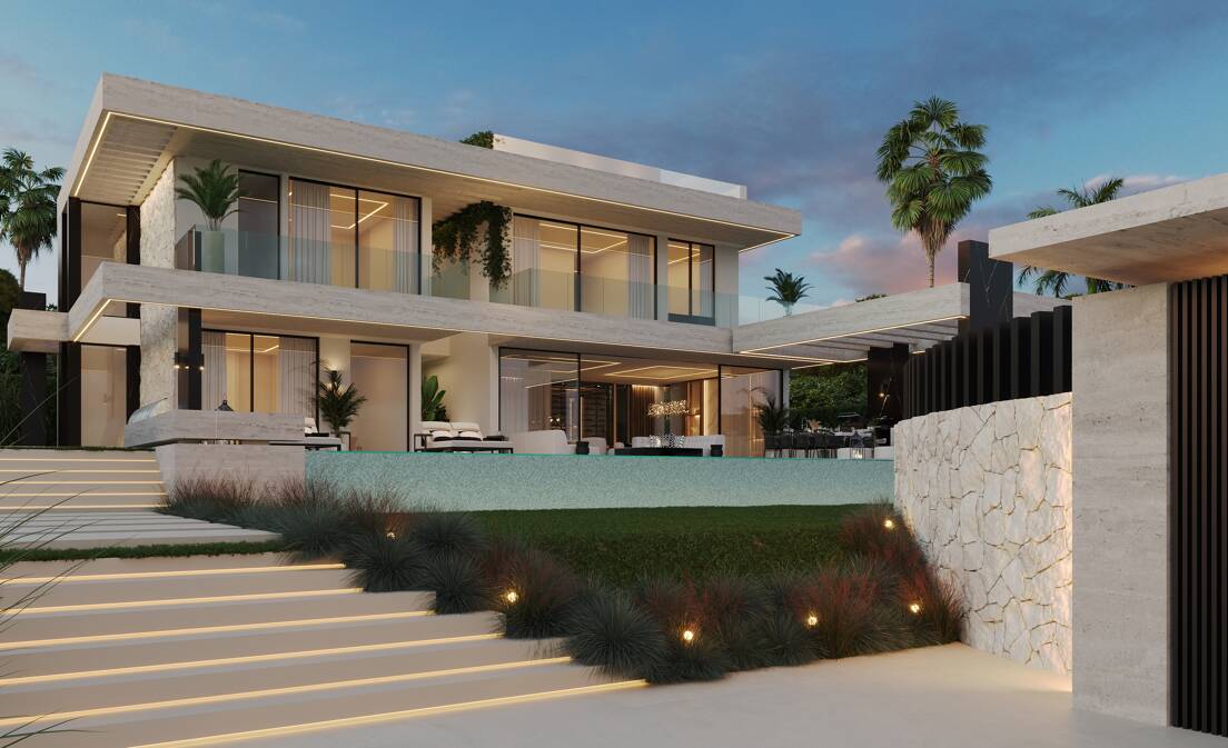 Plot with Modern-Style Villa Project and License Within Walking Distance to the Beach