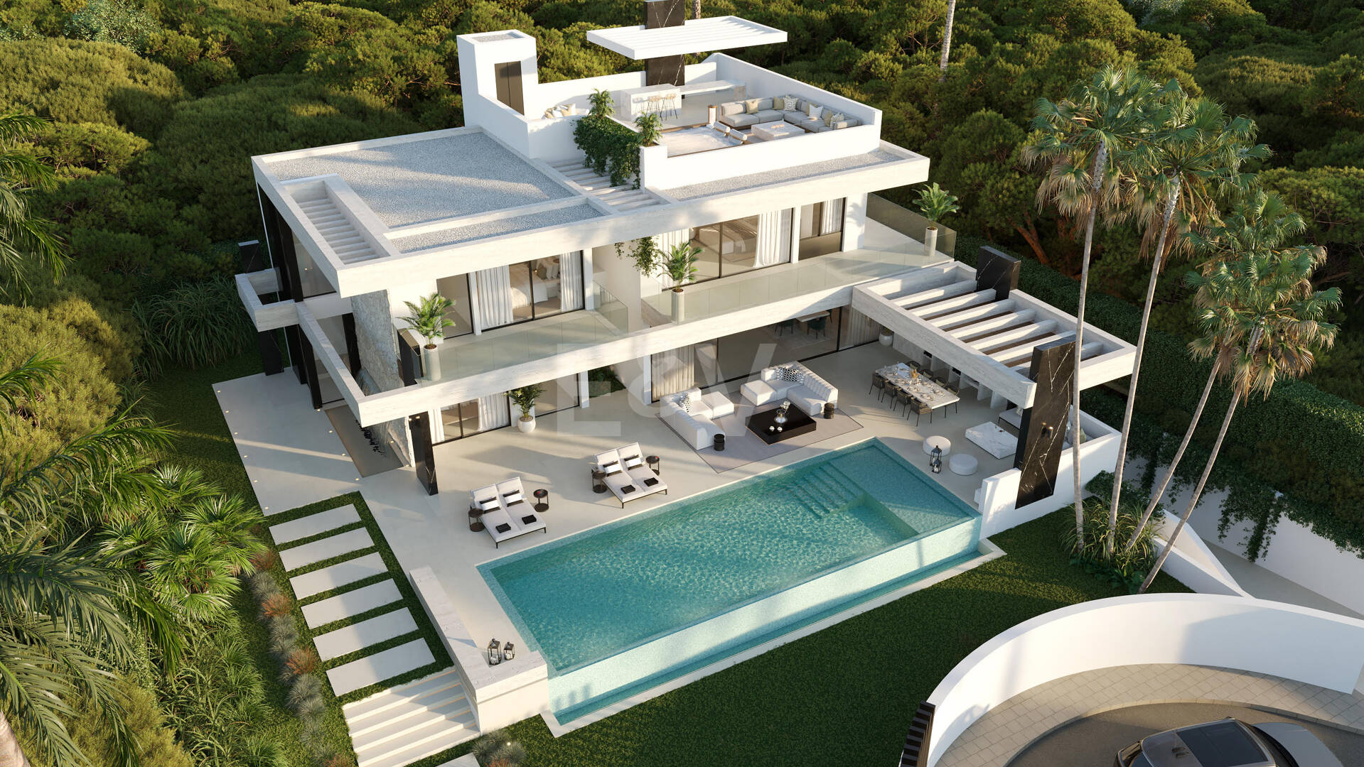 Plot z modern-Style Villa Projekt i licencja w odległości spaceru do plaży